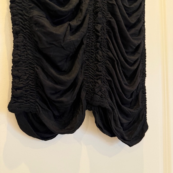 3/$15‼️ Elegant Black Ruched V-Neck Tank Top, One Size, Stretch Fit, Like New - Picture 5 of 11